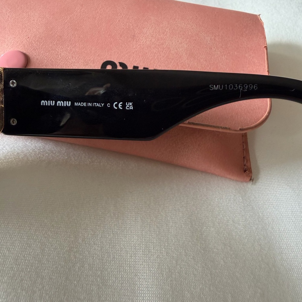 Miu Miu Black Sunglasses with Pink Case - Picture 5 of 5